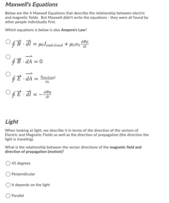 Solved Maxwell's Equations Below Are The 4 Maxwell Equations | Chegg.com