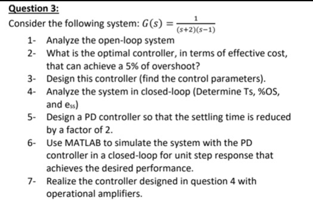 Solved by an EXPERT Question 3:Consider the following system: | Chegg.com