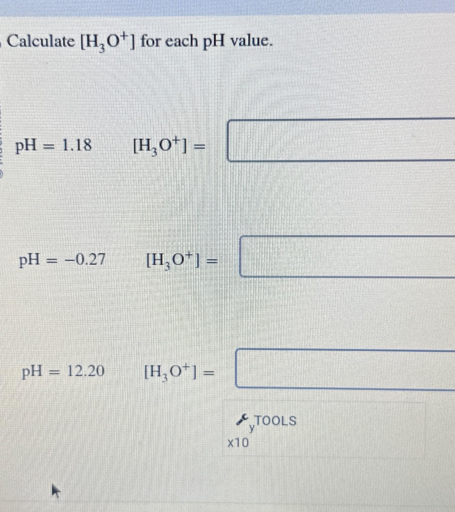 ph of solution is 3.12 calculate h3o