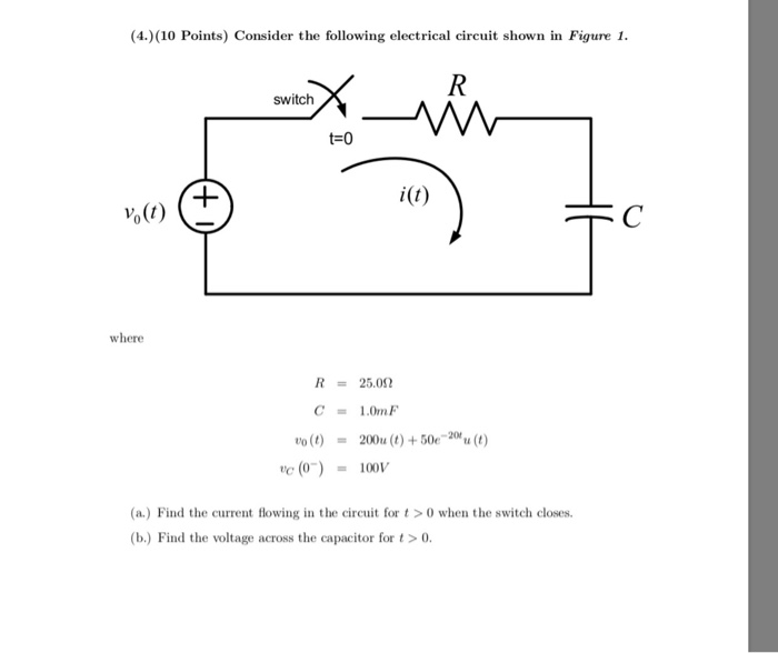 Solved (4.) (10 Points) Consider the following electrical | Chegg.com