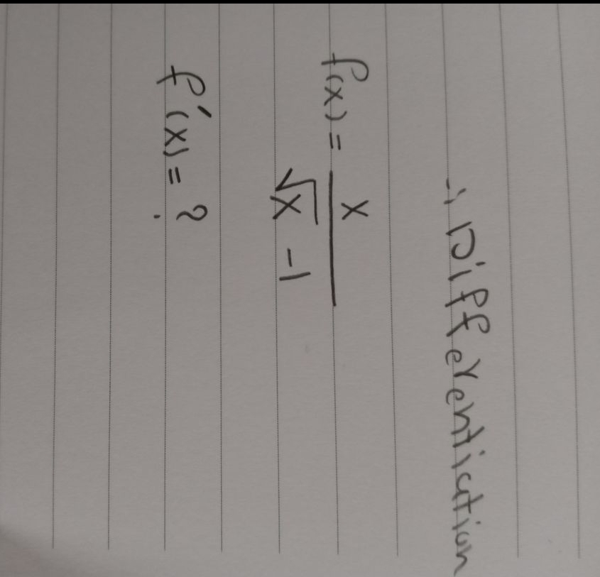 Solved Differentiationf(x)=xx2-1f'(x)= | Chegg.com