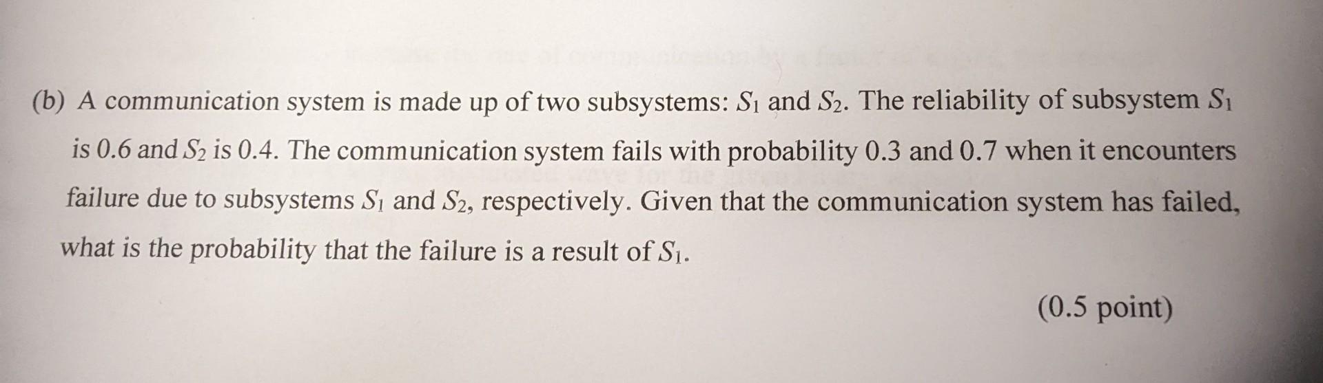 Solved (b) A communication system is made up of two | Chegg.com