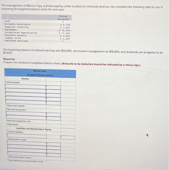 Solved The management of Mecca Copy, a photocopying center | Chegg.com