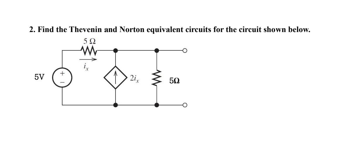 Solved 2. Find The Thevenin And Norton Equivalent Circuits | Chegg.com