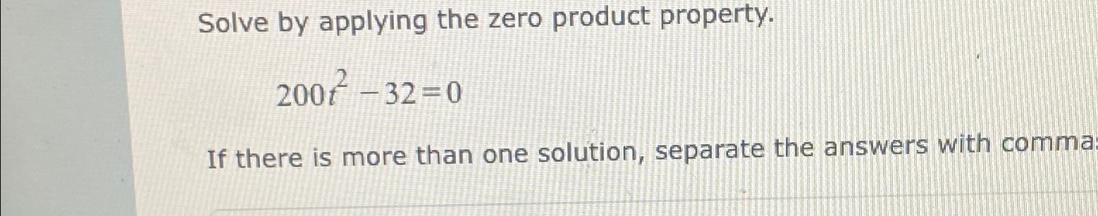 Solved Solve by applying the zero product | Chegg.com