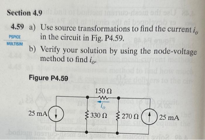 Solved 459 A Use Source Transformations To Find The