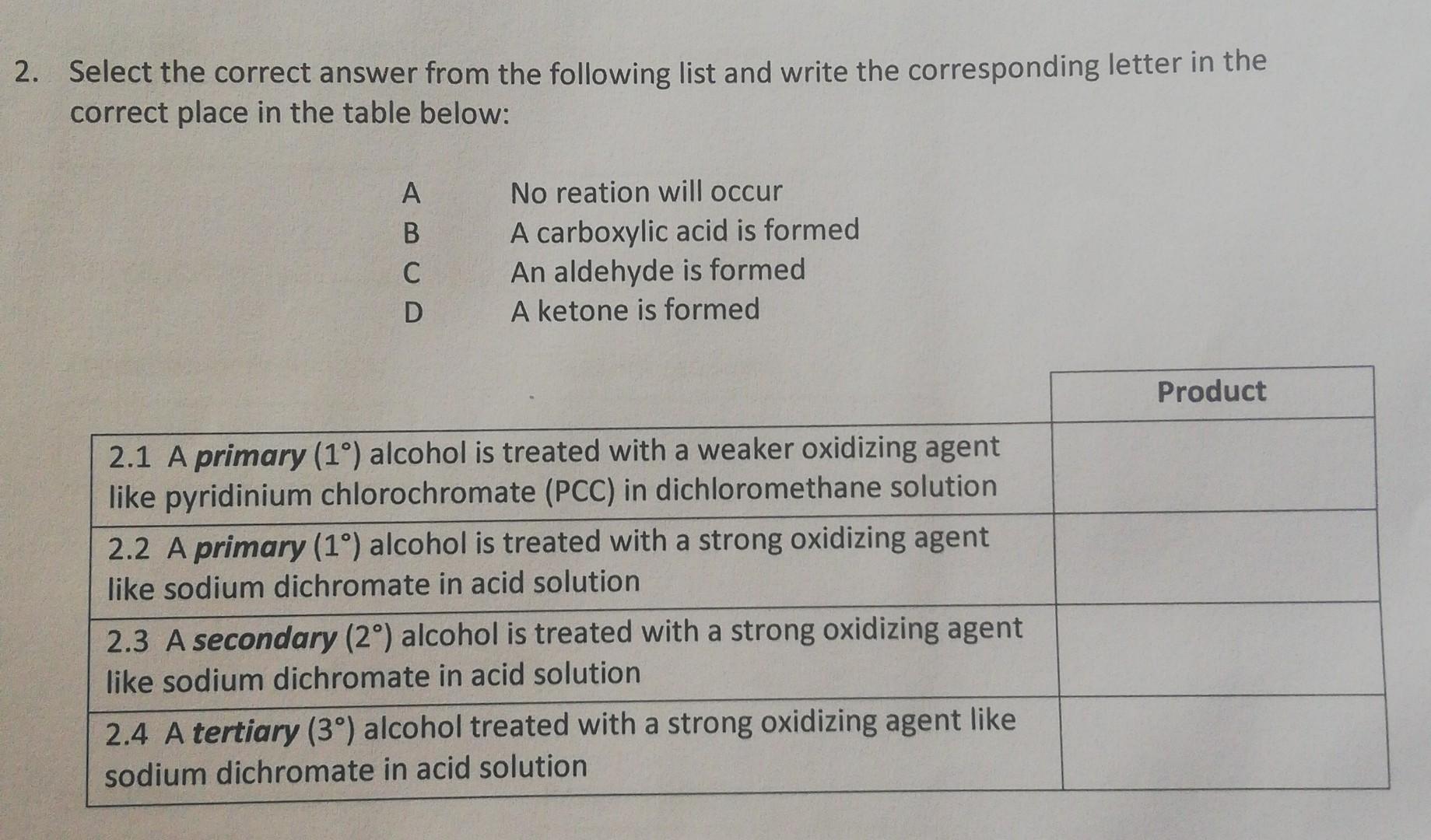 Solved 2. Select the correct answer from the following list | Chegg.com