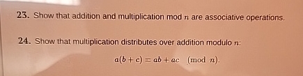 Solved Show that addition and multiplication modn are | Chegg.com