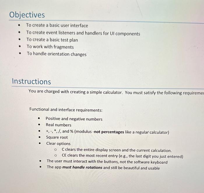 - To create a basic user interface
- To create event listeners and handlers for UI components
- To create a basic test plan
-