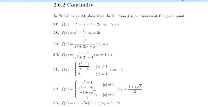 Solved 2.6.2 Continuity In Problems 27-34, show that the | Chegg.com