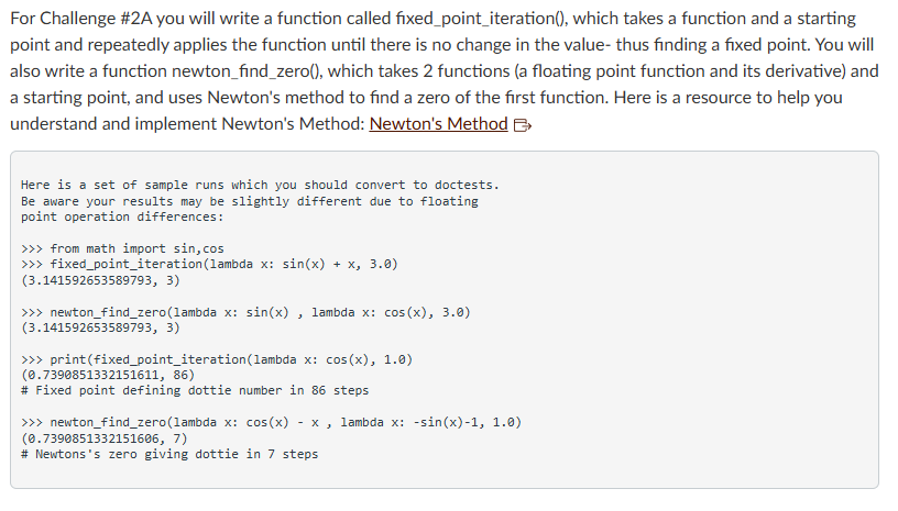 Please complete in Python, For Challenge #2A you will | Chegg.com