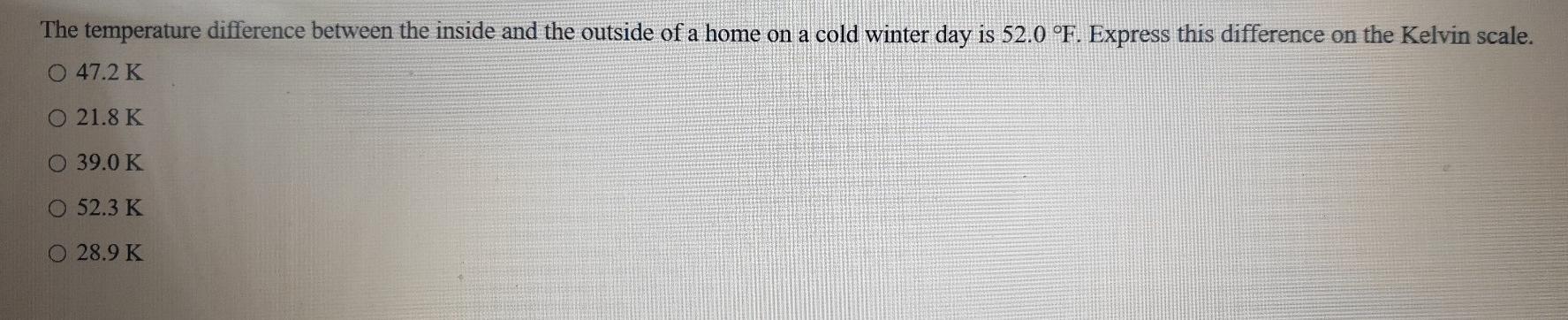 Solved The temperature difference between the inside and the | Chegg.com