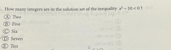 Solved How many integers are in the solution set of the | Chegg.com