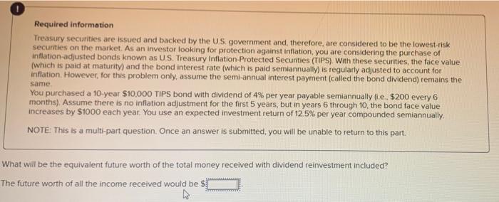 Solved Required InformationTreasury Securities Are Issued | Chegg.com