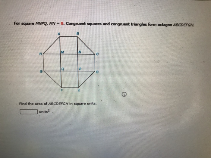 Solved For square MNPQ, MN - 8. Congruent squares and | Chegg.com