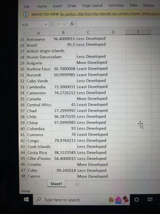 Using the Excel data sheet given (the picutures), | Chegg.com
