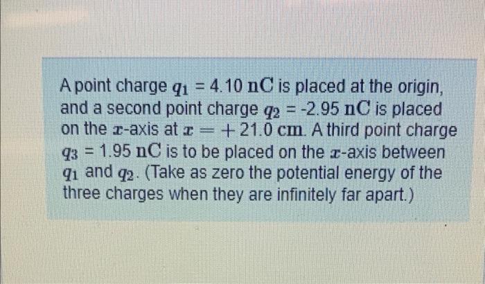 Solved A point charge qı = 4.10 nC is placed at the origin, | Chegg.com