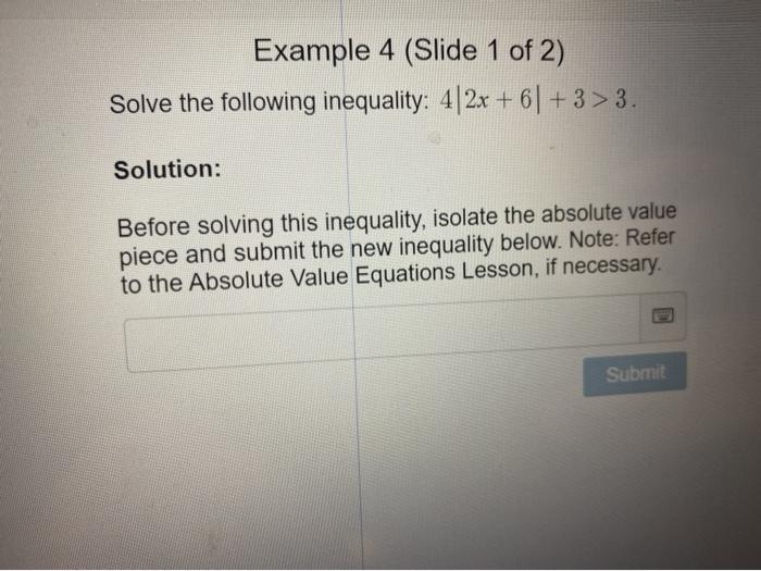 Solved Example 4 (Slide 1 of 2) Solve the following | Chegg.com
