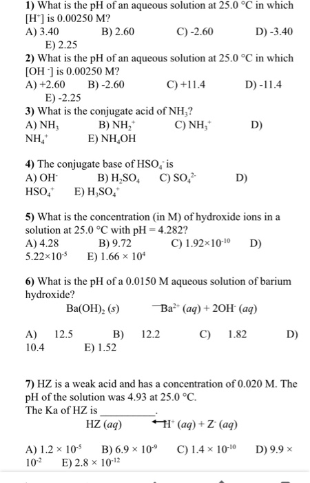 Solved 8) The Ka of hypochlorous acid (HCIO) is 3.00 x 108 | Chegg.com