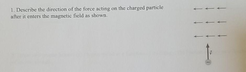 Solved 1. Describe the direction of the force acting on the | Chegg.com