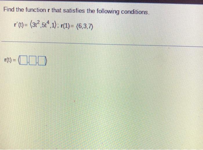 Solved Find the function r that satisfies the following | Chegg.com