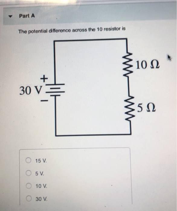 Solved Part A The potential difference across the 10