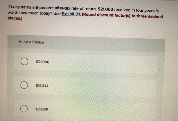 Solved If Lucy earns a 8 percent after-tax rate of return, | Chegg.com