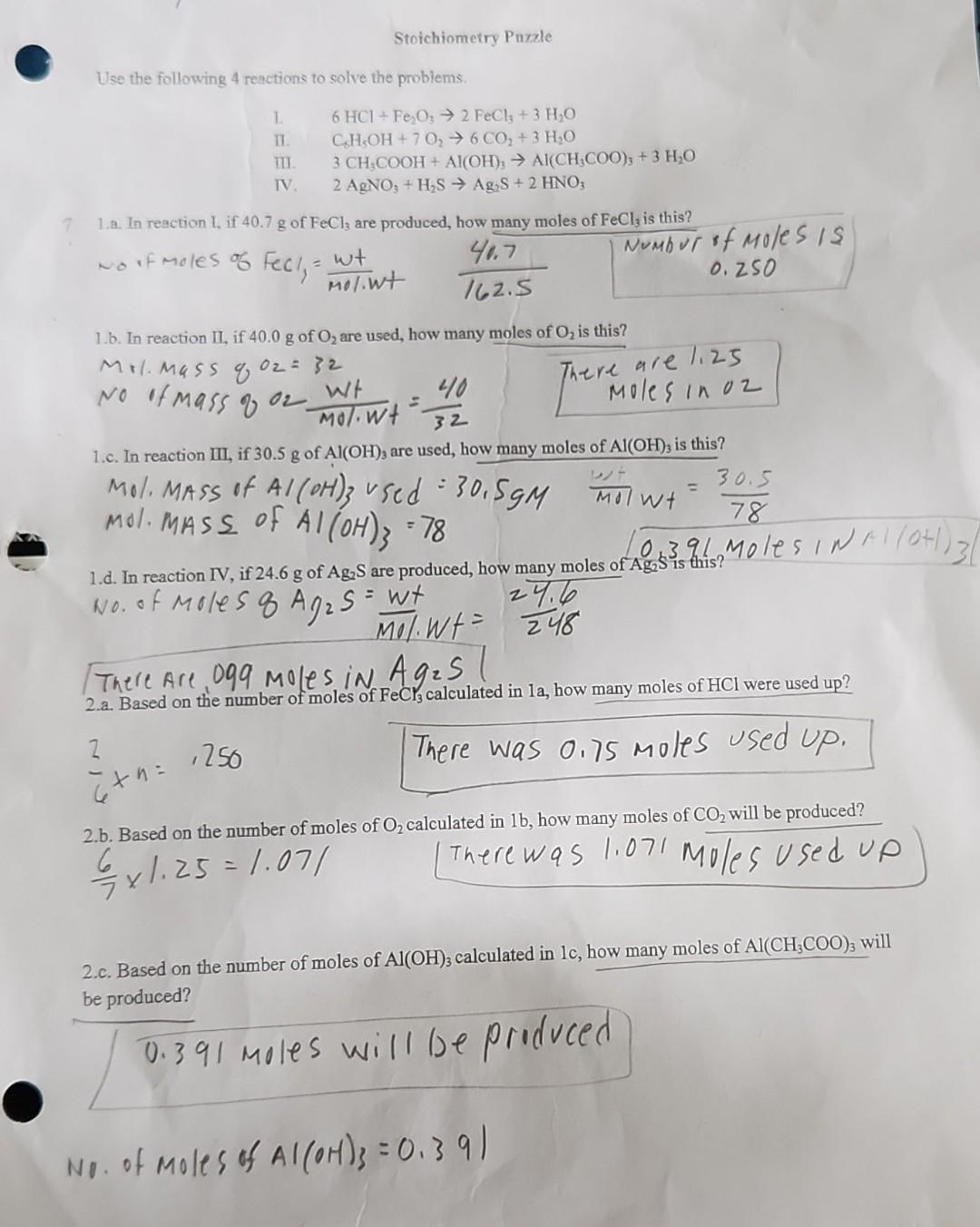 Solved Use The Following 4 Reactions To Solve The Problems. | Chegg.com