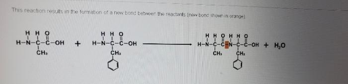 Thus reaction resulte in the formation of a new bond tetween the raactants fnow bond shown in orange).
