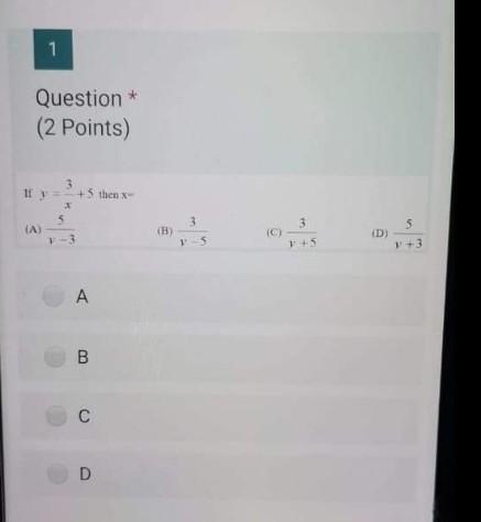 Solved 1 * Question (2 Points) 1) 3 +5 Then 5 3 TA) 3 15 15 | Chegg.com