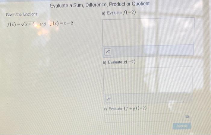 Solved Sum, Difference, Product & Quotient of Functions | Chegg.com