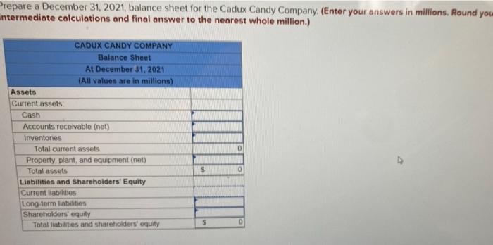 Solved Cadux Candy Company's income statement for the year | Chegg.com