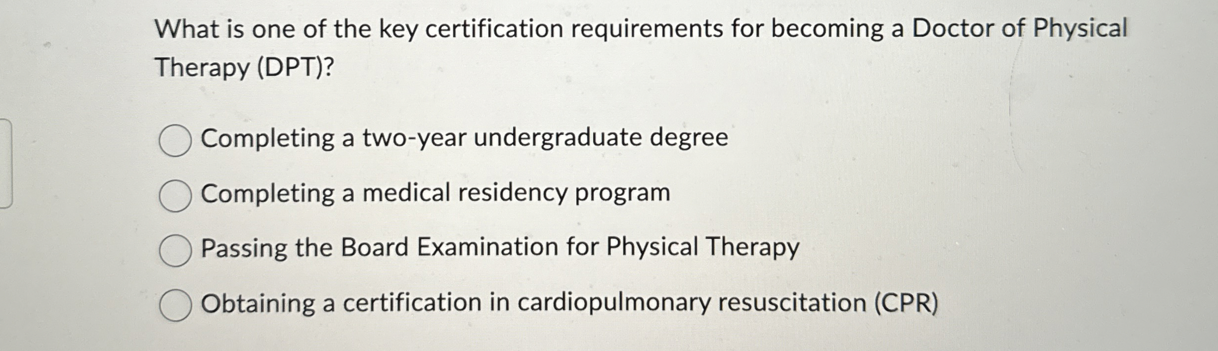 Solved What is one of the key certification requirements for