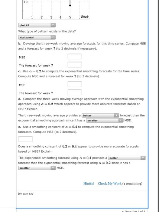 Solved Consider the following time series data. Week 1 2 3 4 | Chegg.com