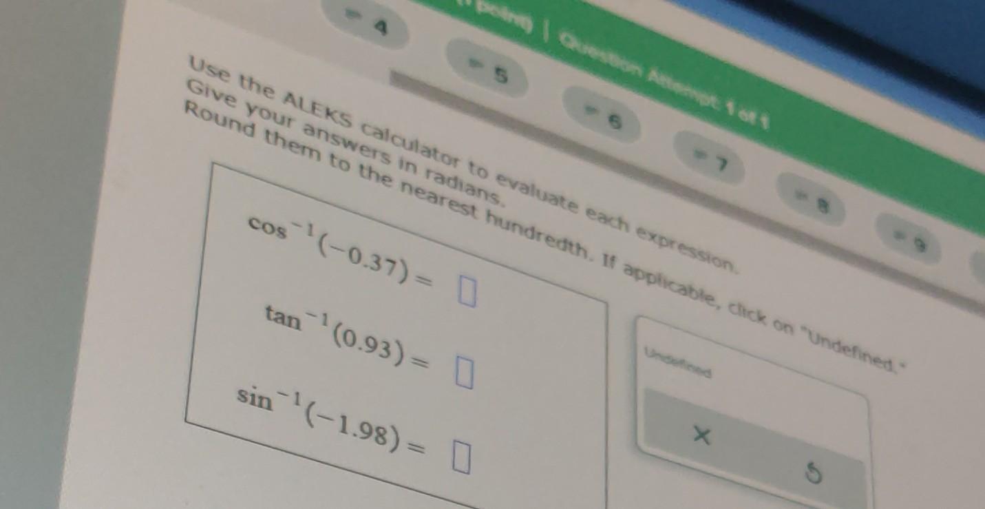 Solved Use the Roundour ans calculator to cos−1(−0.37)=