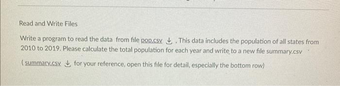 Solved Read and Write Files Write a program to read the data | Chegg.com