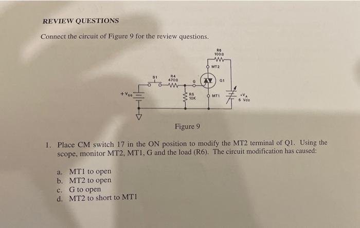 Solved REVIEW QUESTIONS Connect the circuit of Figure 9 for | Chegg.com