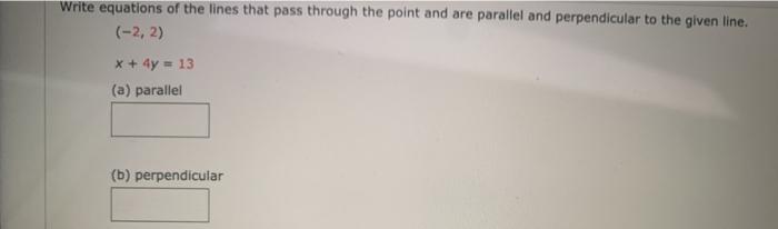 Solved Write equations of the lines that pass through the | Chegg.com