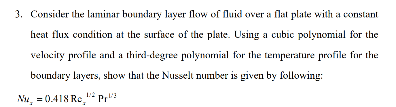 Consider the laminar boundary layer flow of ﻿fluid | Chegg.com