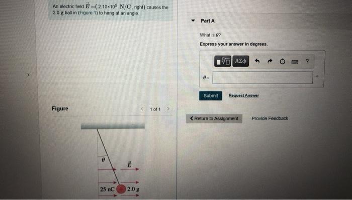 Solved An electric field Ė - ( 2 10x10' N/C right causes the | Chegg.com