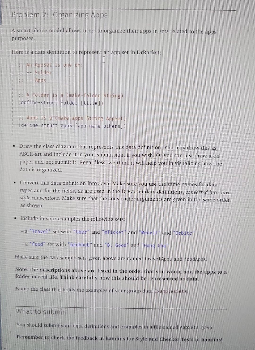 Solved Problem 2: Organizing Apps A smart phone model allows | Chegg.com