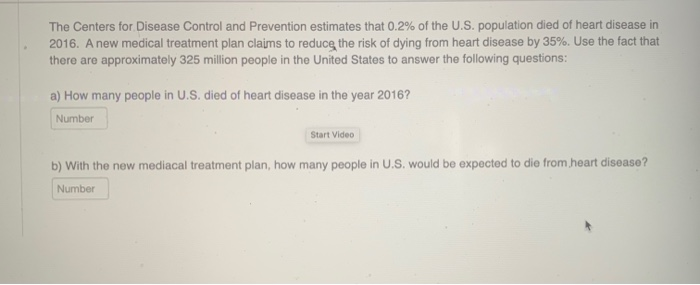 Solved The Centers for Disease Control and Prevention | Chegg.com