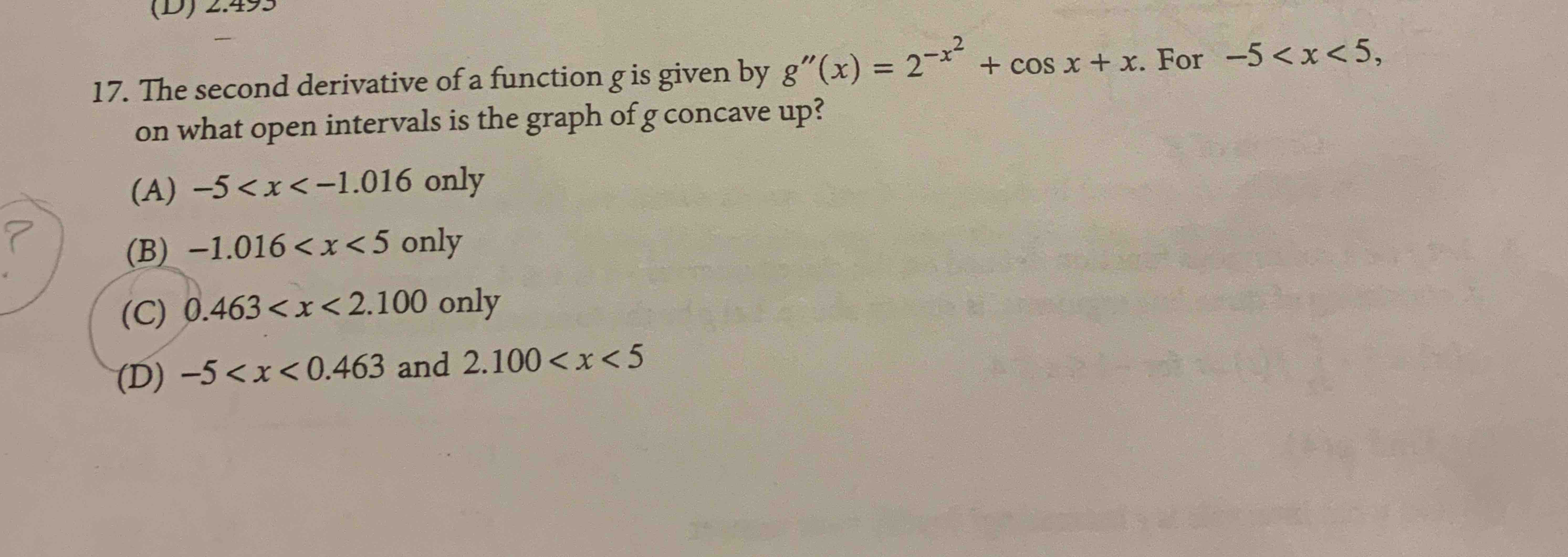Solved The second derivative of a function g ﻿is given by | Chegg.com