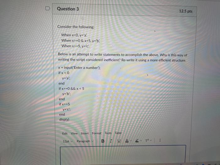 Solved Question 1 12.5 pts Consider the following problem: | Chegg.com