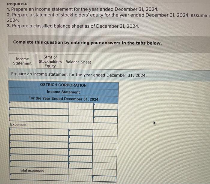 Solved The December 31, 2024, adjusted trial balance for