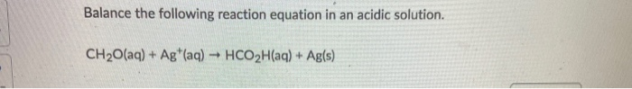 Solved Balance The Following Reaction Equation In A Basic | Chegg.com