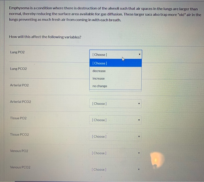 Solved for each one does it increase decrease or have no | Chegg.com