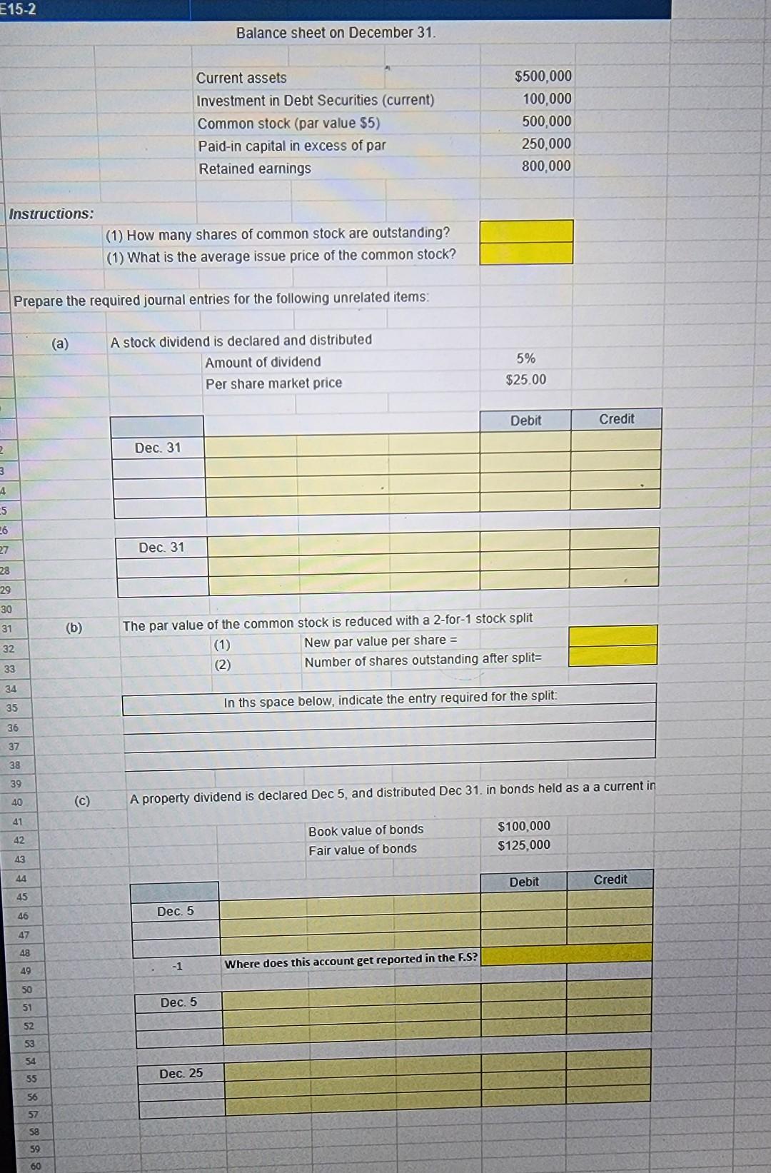 Solved Prepare The Required Journal Entries For The | Chegg.com