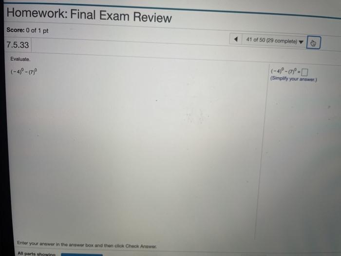 Solved Homework: Final Exam Review Score: 0 of 1 pt 38 of 50 | Chegg.com