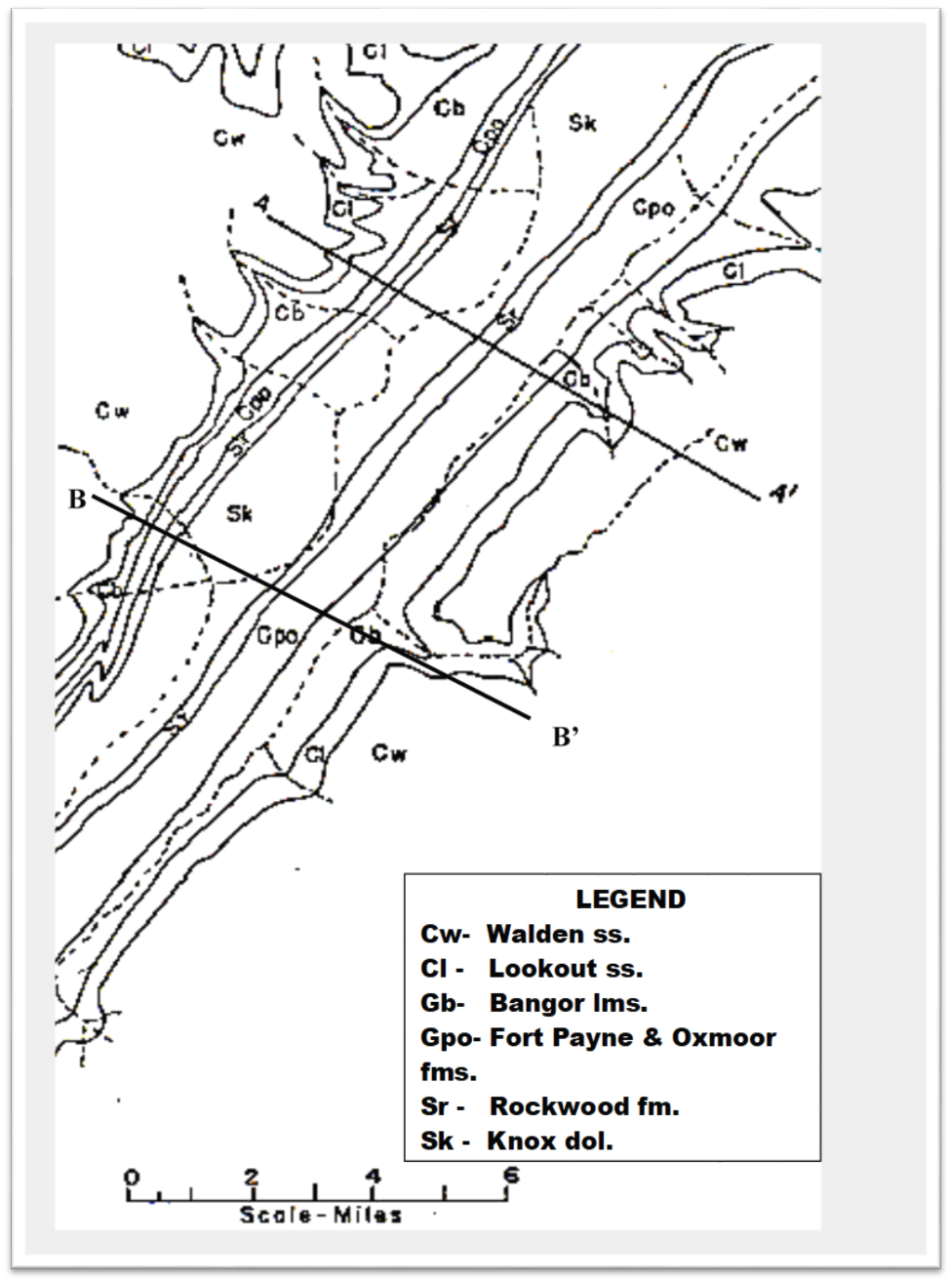 Solved Referencing the map below, draw a structure section | Chegg.com